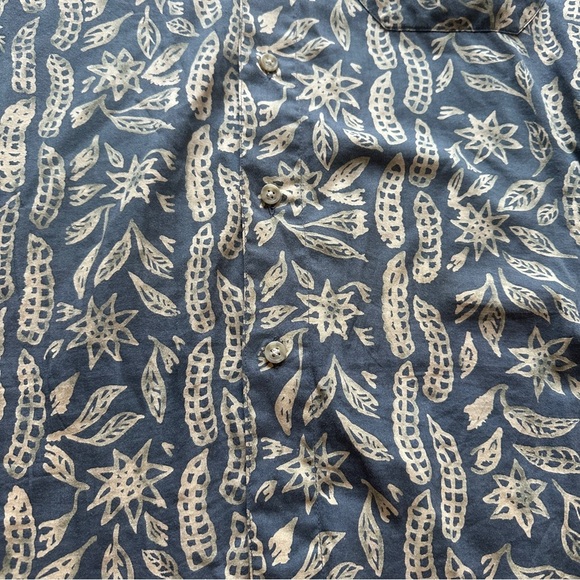 Pendleton Slate Blue & Tan Hawaiian Button Up Camp Shirt Mens Size Medium Summer - Picture 7 of 16